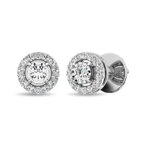 10K White Gold 1/4 Ct.Tw.Diamond Stud Galo Earrings