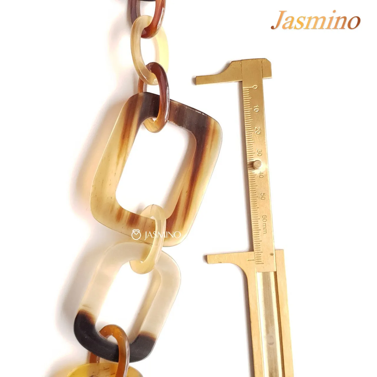 Colorful and Trendy Necklace J17634, Made by Buffalo Horn and Lacquer