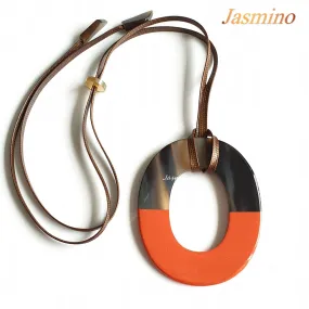 Elegant Handmade Pendant J17438, Made by Buffalo Horn and Lacquer