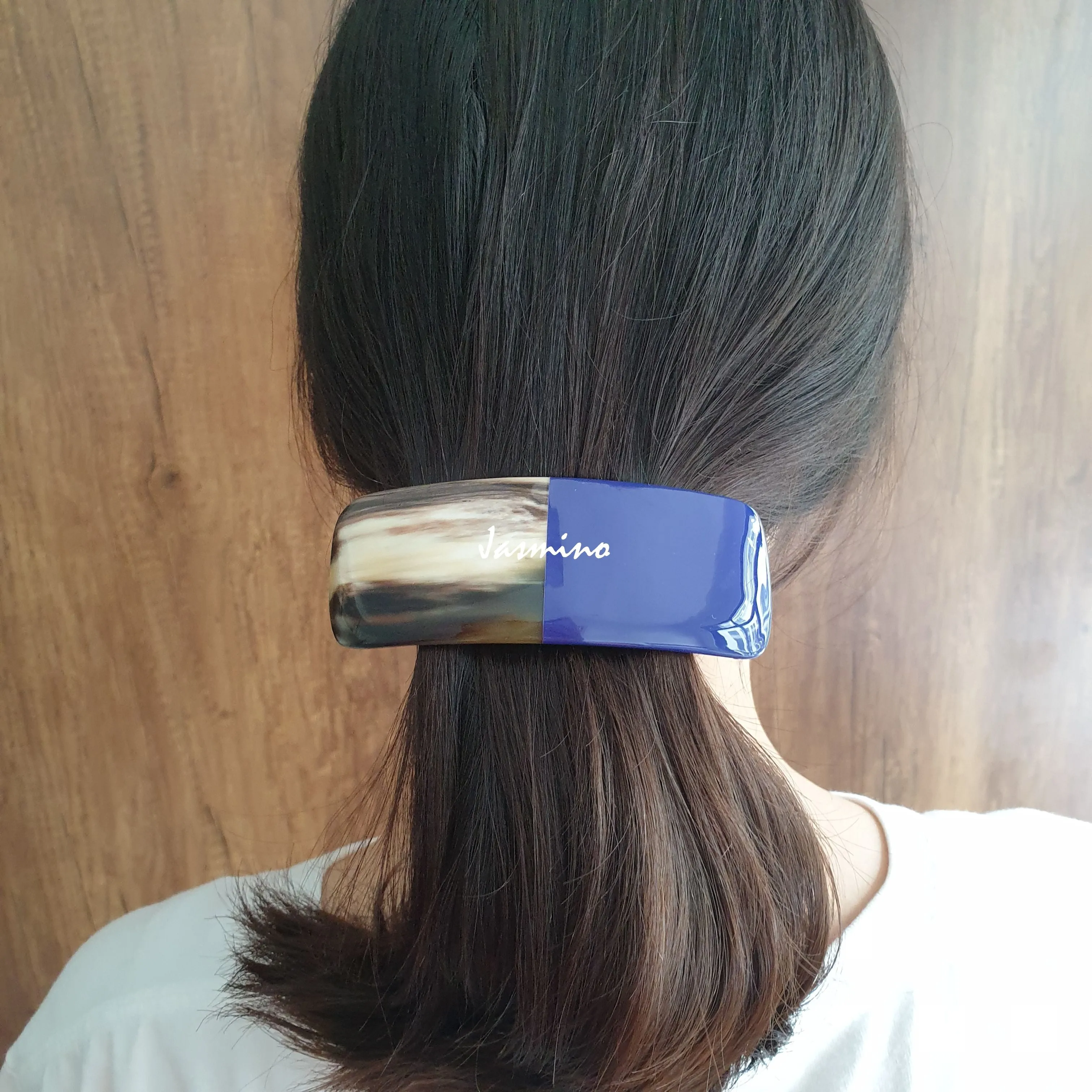 Handmade Horn Hair Clips J18013, Made by Natural Buffalo Horn & Lacquer