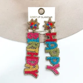Happy Birthday Mismatch Beaded Earrings in Multicolor