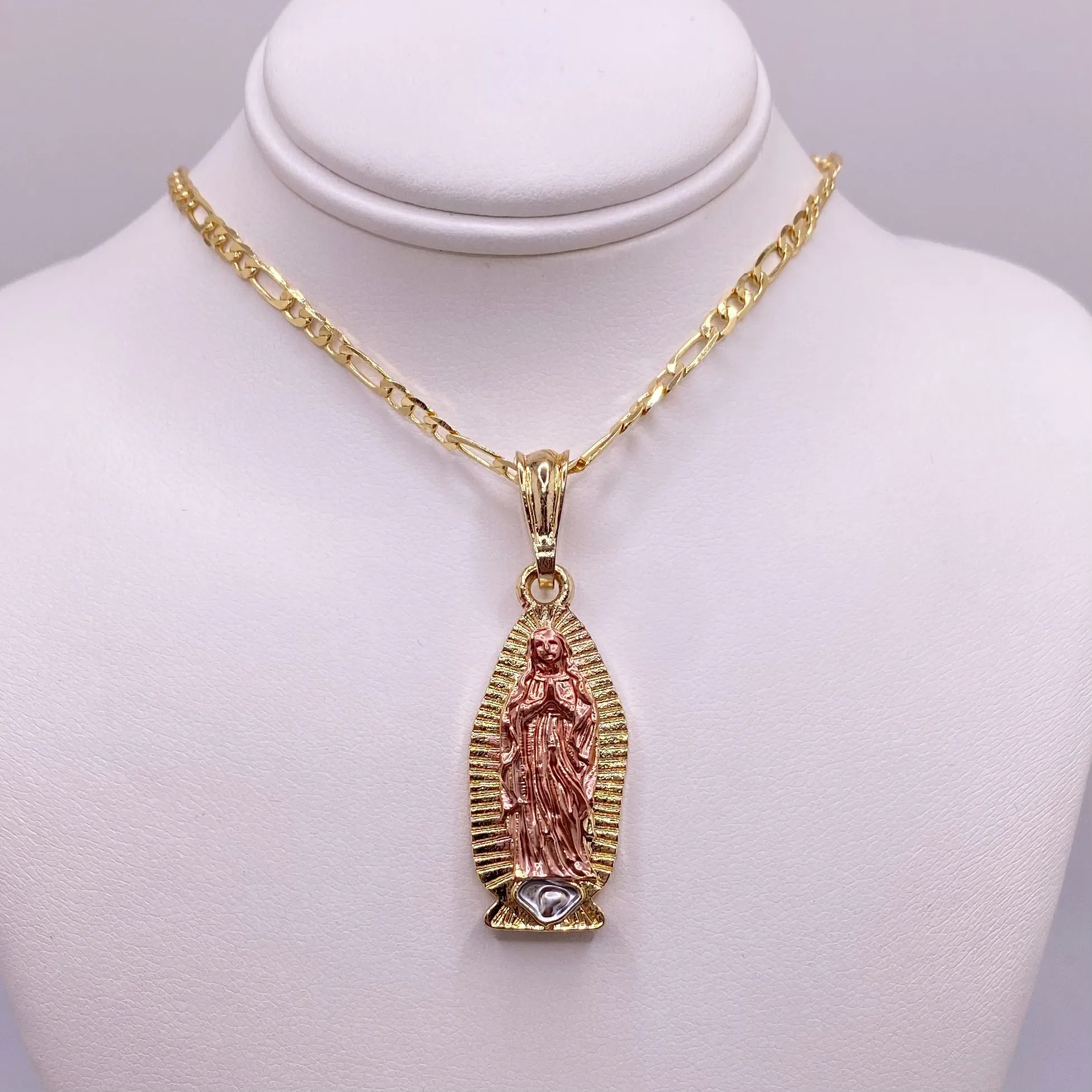 Virgencita Necklace Three Tone 017