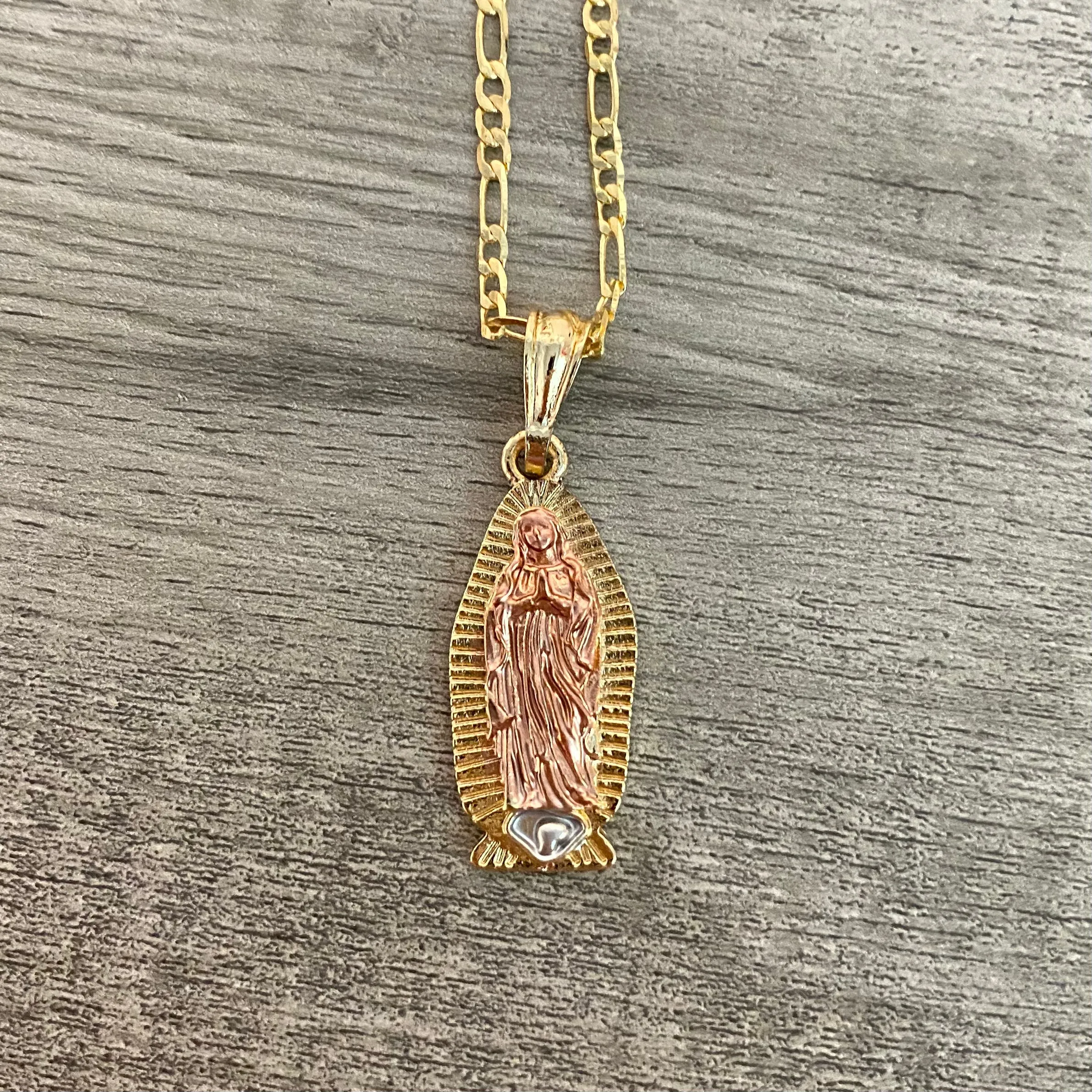 Virgencita Necklace Three Tone 017